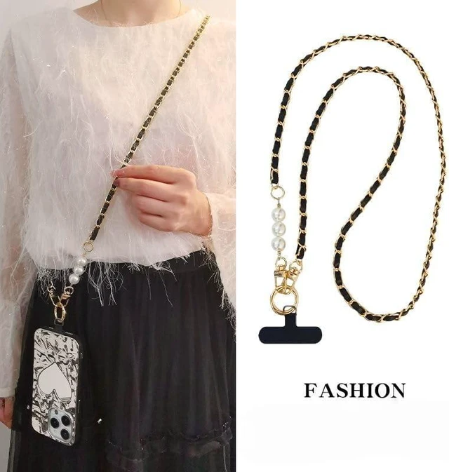 Alt view image 5 of 6 - Crossbody Anti-Theft Phone lanyards Pearl Phone Straps