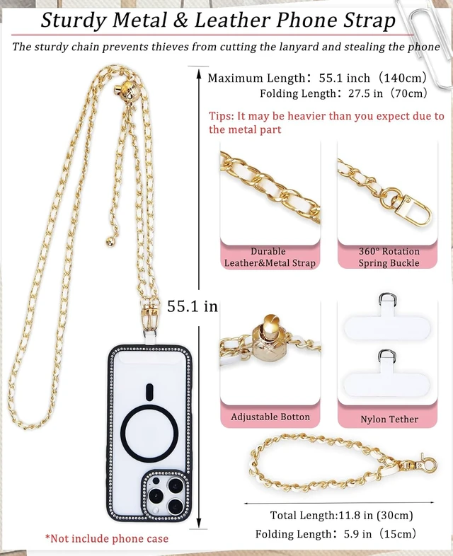 Alt view image 3 of 7 - Phone Chain Crossbody Adjustable Anti-Theft Cell Phone Lanyard Crossbody