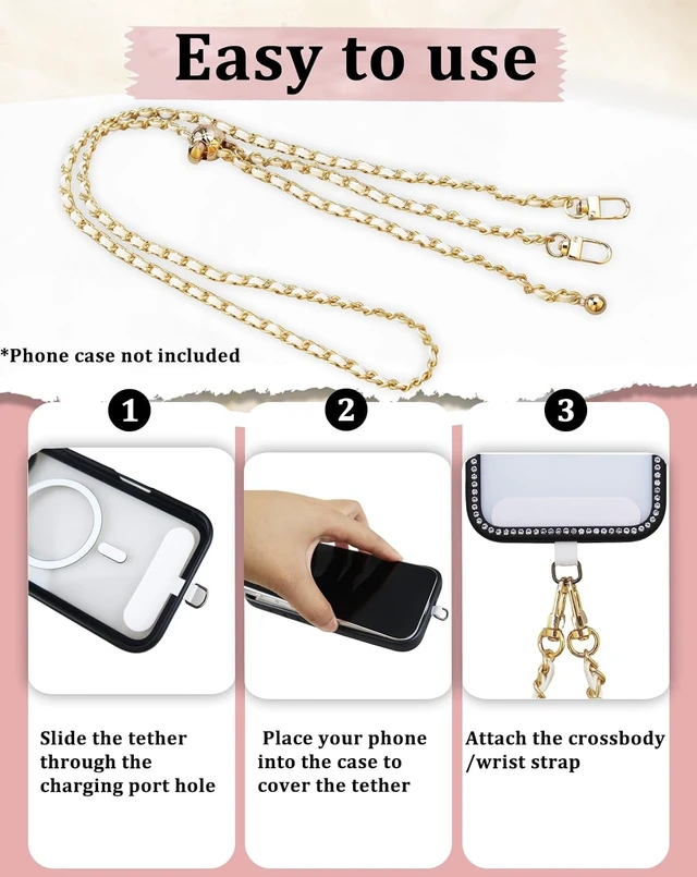 Alt view image 6 of 7 - Phone Chain Crossbody Adjustable Anti-Theft Cell Phone Lanyard Crossbody