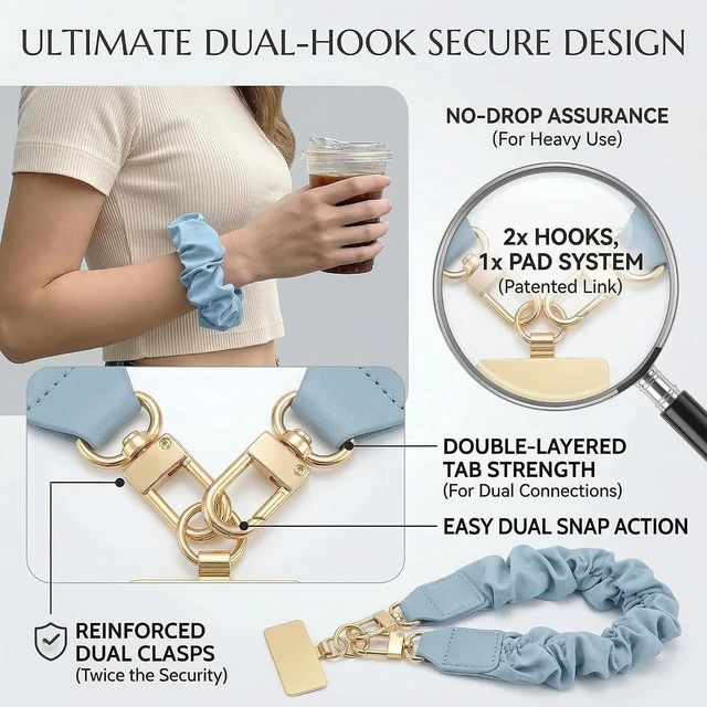 Alt view image 3 of 7 - Anti Theft Phone Wrist Strap Elastic Universal Phone Lanyard for Cell Phone Cute Scrunchie Design Wristband