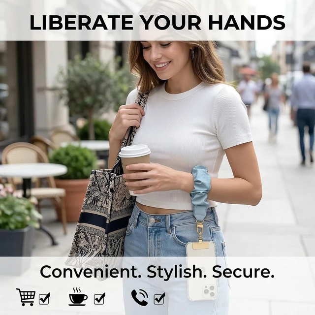 Alt view image 4 of 7 - Anti Theft Phone Wrist Strap Elastic Universal Phone Lanyard for Cell Phone Cute Scrunchie Design Wristband