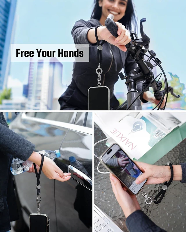Alt view image 4 of 6 - KH00 Adjustable Phone Lanyard Wrist Strap with Two Clip Options DIY Length Cord for Hands Free Everyday Use