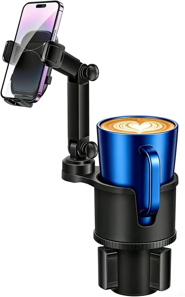 Main image of 2-in-1 Cup Phone Holder for Car 360° Adjustable Car Phone Mount
