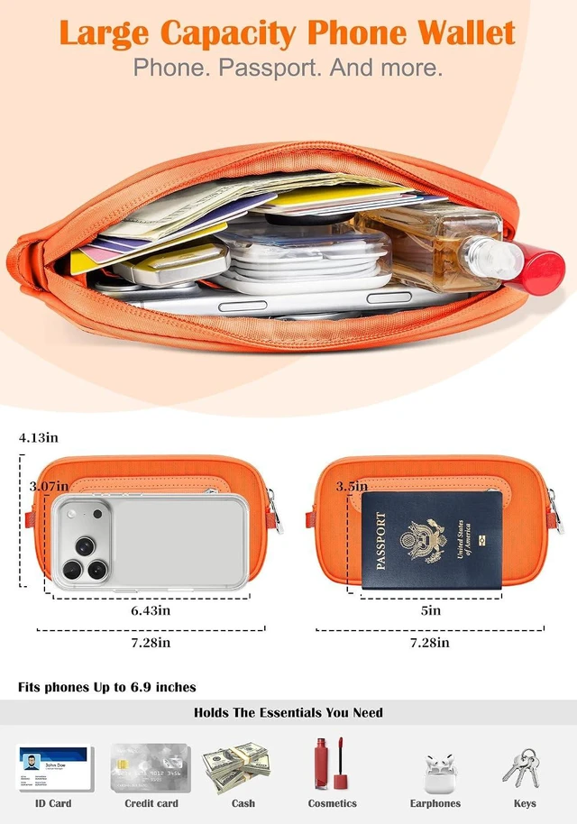Alt view image 2 of 7 - Phone Strap Crossbody with Detachable RFID Wallet