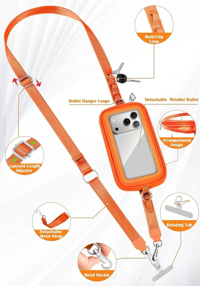 Alt view image 4 of 7 - Phone Strap Crossbody with Detachable RFID Wallet
