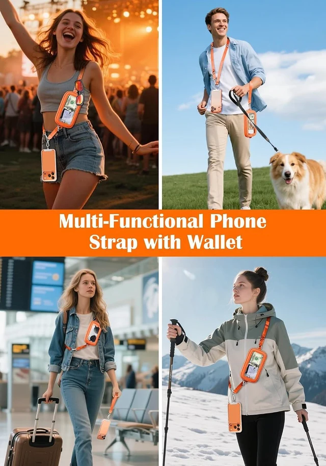 Alt view image 7 of 7 - Phone Strap Crossbody with Detachable RFID Wallet