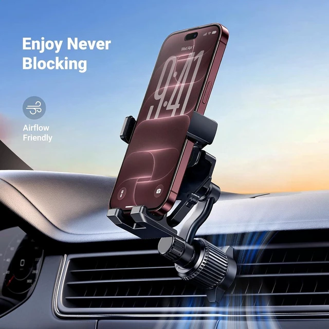 Alt view image 2 of 7 - Car Phone Holder Vent Phone Mount Never Blocking Air Vent Clip