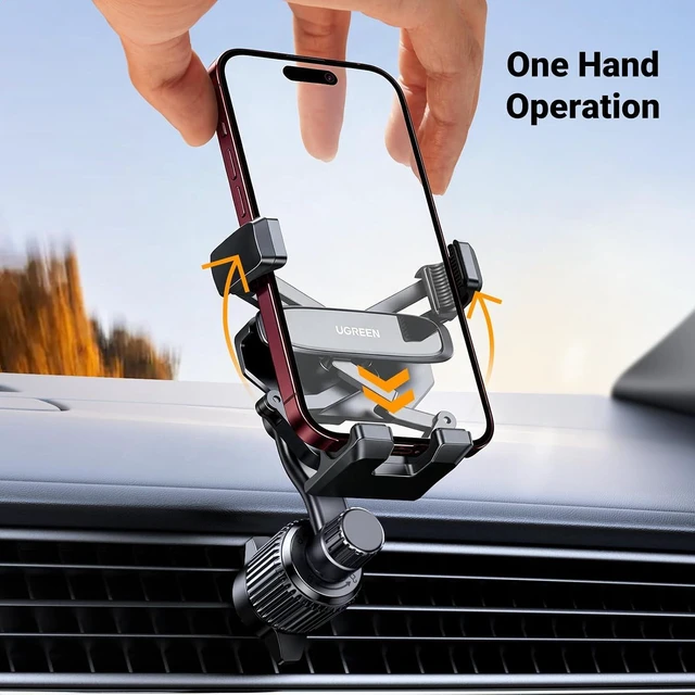 Alt view image 7 of 7 - Car Phone Holder Vent Phone Mount Never Blocking Air Vent Clip