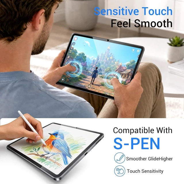 Alt view image 7 of 7 - 2-Pack Tempered Glass Screen Protector for Galaxy Tab A11 Plus (A11+) 2025 / Tab A9 Plus (A9+) 2023 11-inch Installation Frame 9H Hardness Anti-Scratch