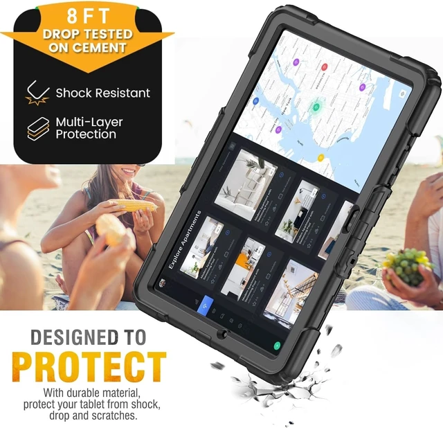 Alt view image 7 of 7 - Case for Galaxy Tab A11+ Plus /A9+ 11 Inch Protective with Screen Protector/Hand Strap/Pen Holder Shockproof A11 Plus Tablet Case 5G SM-X230 SM-X236 SM-X238U - Black
