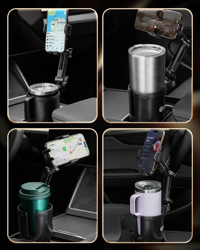 Alt view image 6 of 7 - Cup Holder Phone Holder for Car 2 in 1 Cup Holder Phone Mount