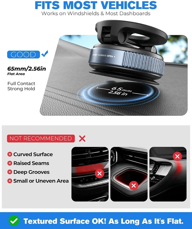 Alt view image 4 of 7 - Magnetic Car Phone Holder for MagSafe Nano-Gel Suction Cup Car Phone Mount for Car Dashboard & Windshield Pocket-Size Foldable 360° Adjustable Car Mount for iPhone18 17 16 15 14 13 Series