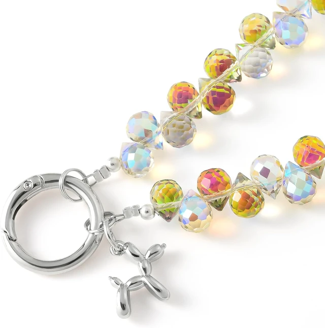 Alt view image 7 of 7 - Sparkling Beaded Phone Wrist Strap with Box D-Rainbow