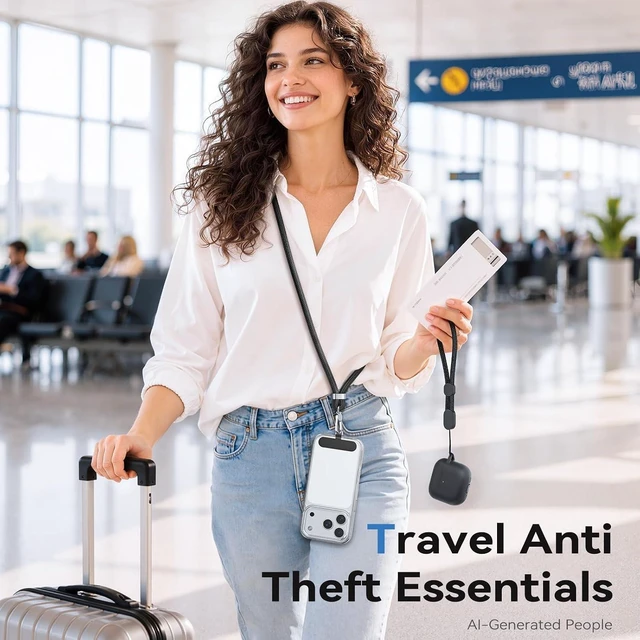 Alt view image 2 of 7 - for Phone Lanyard Anti?Theft Portable Essentials Black+Grey