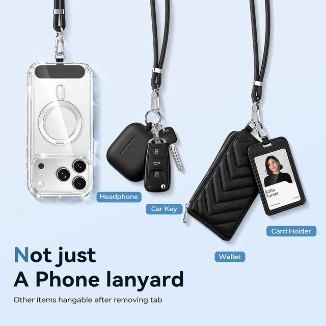 Alt view image 6 of 7 - for Phone Lanyard Anti?Theft Portable Essentials Black+Grey