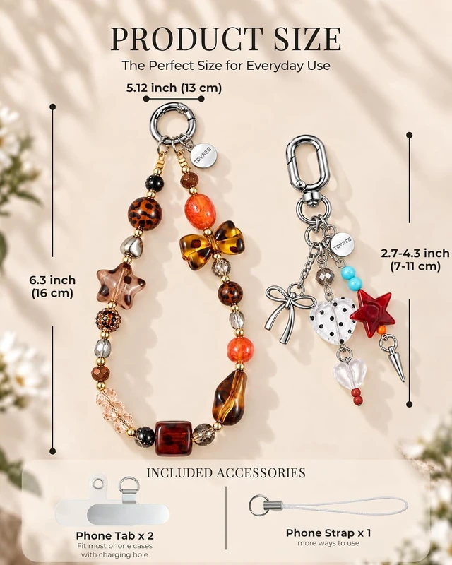 Alt view image 3 of 7 - 2 Pcs Phone Charm Wrist Strap Keychain for Camera Bag