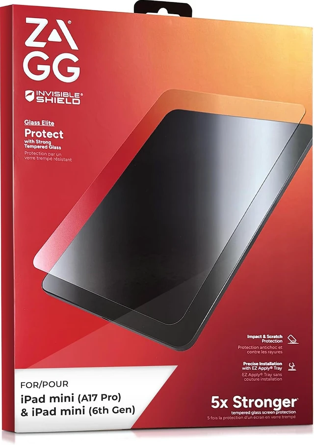 Main image of Glass Elite iPad Mini 7 & 6 Screen Protector 8.3 Tempered Glass 5X Stronger Scratch Resistant Easy Install Case Friendly Compatible with iPad Mini A17 Pro 2024 & Mini 6 2021