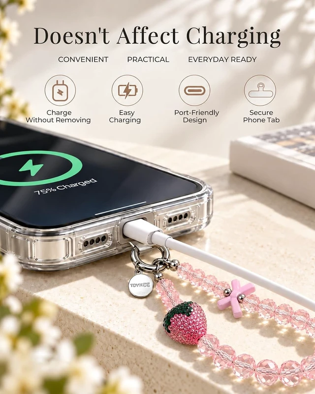 Alt view image 5 of 7 - 2 Pcs Phone Charm Beaded Phone Wrist Strap Keychain for Women