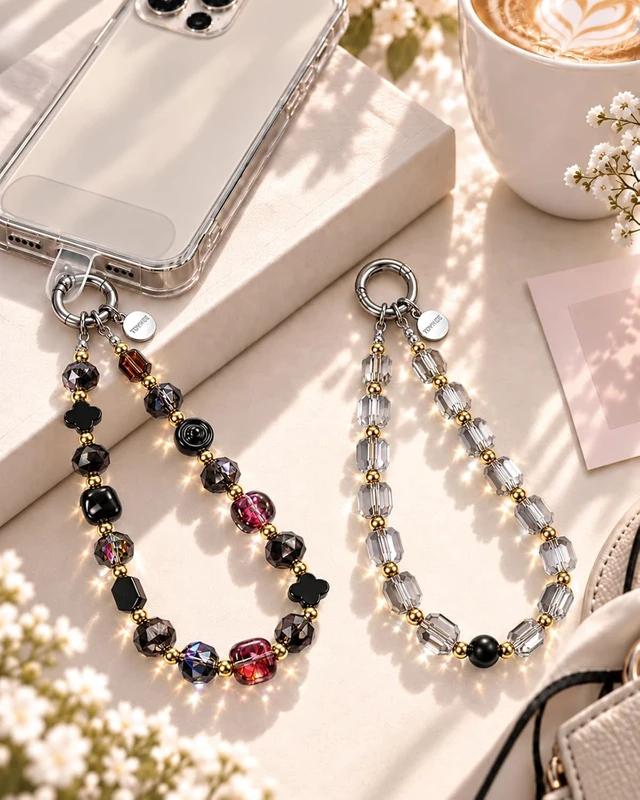 Alt view image 6 of 7 - 2 Pcs Phone Charm Beaded Phone Wrist Strap Keychain for Women