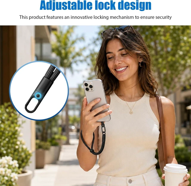Alt view image 7 of 7 - Anti Theft Phone Strap & Wrist Lanyard for Phone Adjustable for Wrist Fit