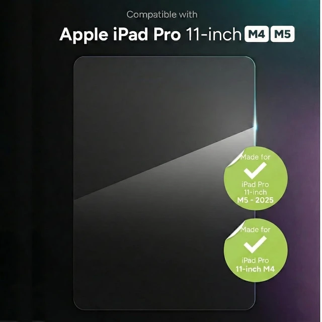 Alt view image 2 of 6 - Glass Elite Screen Protector for iPad Pro 11 Inch M5/M4 (2025/2024) 5X Stronger Tempered Glass Anti-Scratch Smudge-Resistant Case-Friendly Easy Application HD Clarity