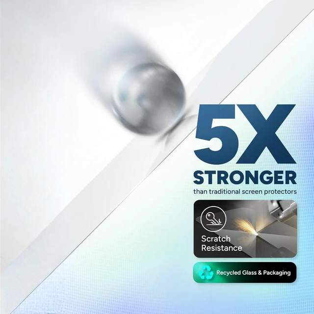 Alt view image 3 of 6 - Glass Elite Screen Protector for iPad Pro 11 Inch M5/M4 (2025/2024) 5X Stronger Tempered Glass Anti-Scratch Smudge-Resistant Case-Friendly Easy Application HD Clarity
