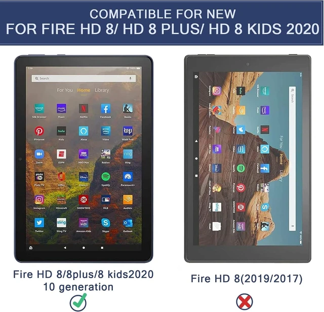 Alt view image 2 of 6 - Anti-Blue Light Screen Protector (2 Pack) for All-New Fire HD 8/8 Plus/Kids (12th/10th Gen 2024/2022/2020) 8-inch Matte Anti-Glare Fingerprint HD Clear Shield PET Film Tablet Filter