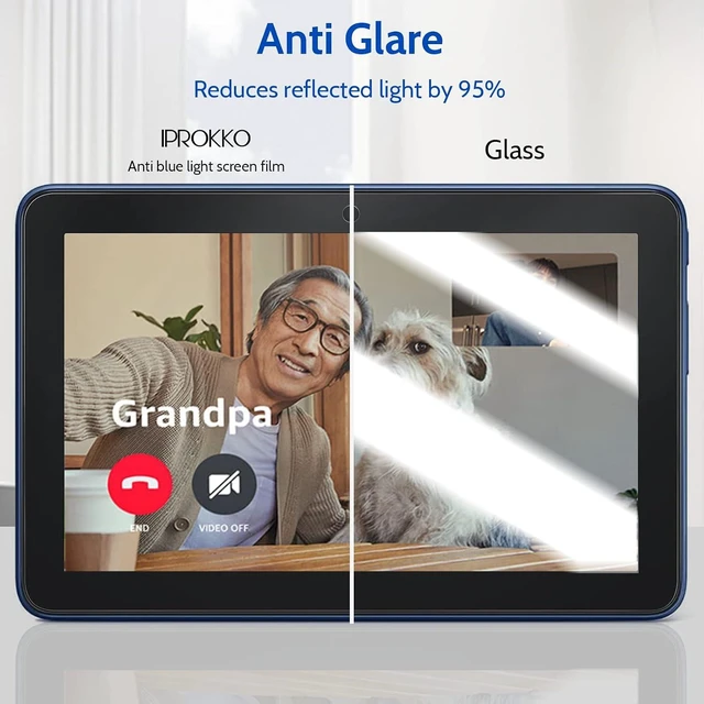 Alt view image 4 of 6 - Anti-Blue Light Screen Protector (2 Pack) for All-New Fire HD 8/8 Plus/Kids (12th/10th Gen 2024/2022/2020) 8-inch Matte Anti-Glare Fingerprint HD Clear Shield PET Film Tablet Filter