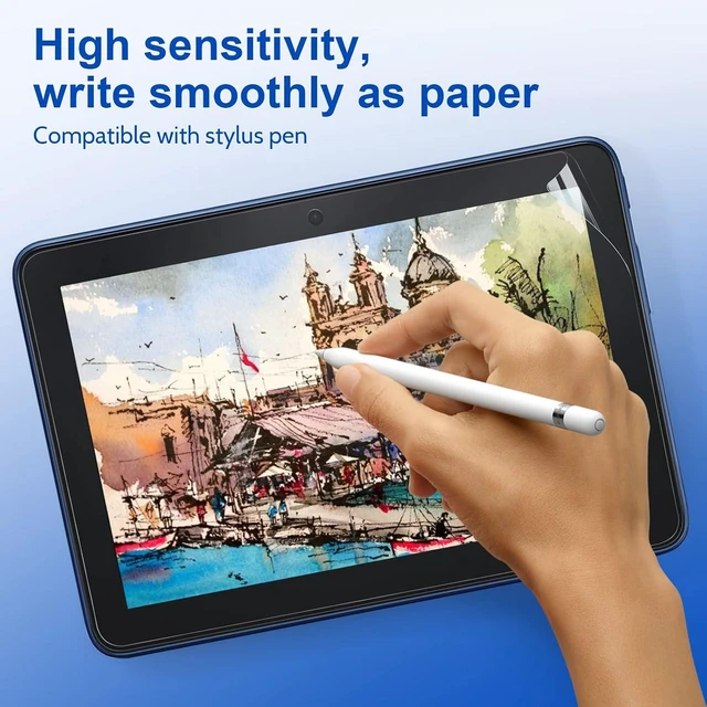 Alt view image 6 of 6 - Anti-Blue Light Screen Protector (2 Pack) for All-New Fire HD 8/8 Plus/Kids (12th/10th Gen 2024/2022/2020) 8-inch Matte Anti-Glare Fingerprint HD Clear Shield PET Film Tablet Filter