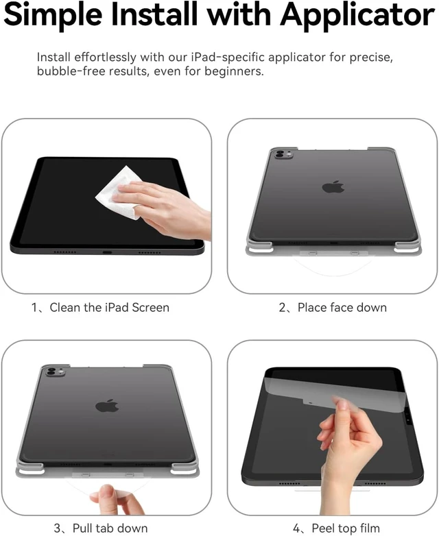 Alt view image 6 of 7 - Paper-Feel Tempered Glass Screen Protector for iPad Pro 11 M4/M5 2PK