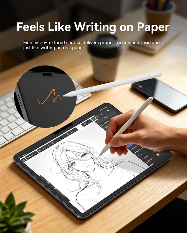 Alt view image 5 of 7 - Paper-Feel Tempered Glass Screen Protector for iPad Pro 11 M4/M5 2PK