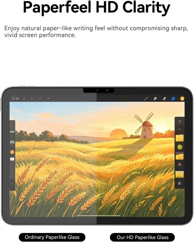 Alt view image 7 of 7 - Paper-Feel Tempered Glass Screen Protector for iPad Pro 11 M4/M5 2PK