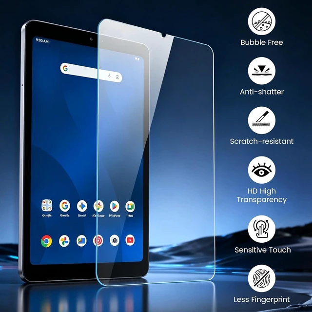 Alt view image 2 of 7 - 2Pack Screen Protector for Onn 7 Core Tablet (2026 Model) 9H Hardness Tempered Glass Scratch-Resistant HD Screen Protector