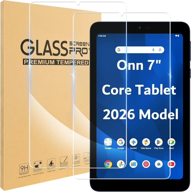 Main image of 2Pack Screen Protector for Onn 7 Core Tablet (2026 Model) 9H Hardness Tempered Glass Scratch-Resistant HD Screen Protector