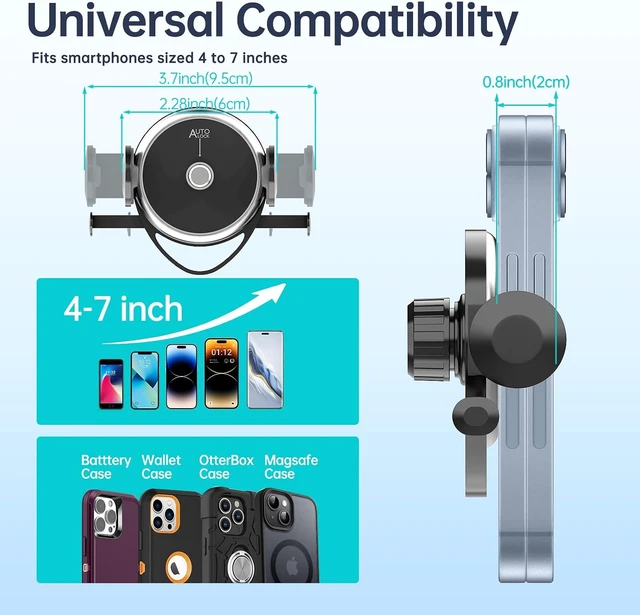 Alt view image 5 of 6 - Dashboard Car Phone Holder Universal 360° Rotation Dash Phone Mount for Car Multifunctional Dashboard Clip Phone Bracket Hands-Free Cell Phone Holder Stand Compatible with iPhone & Android (Black)