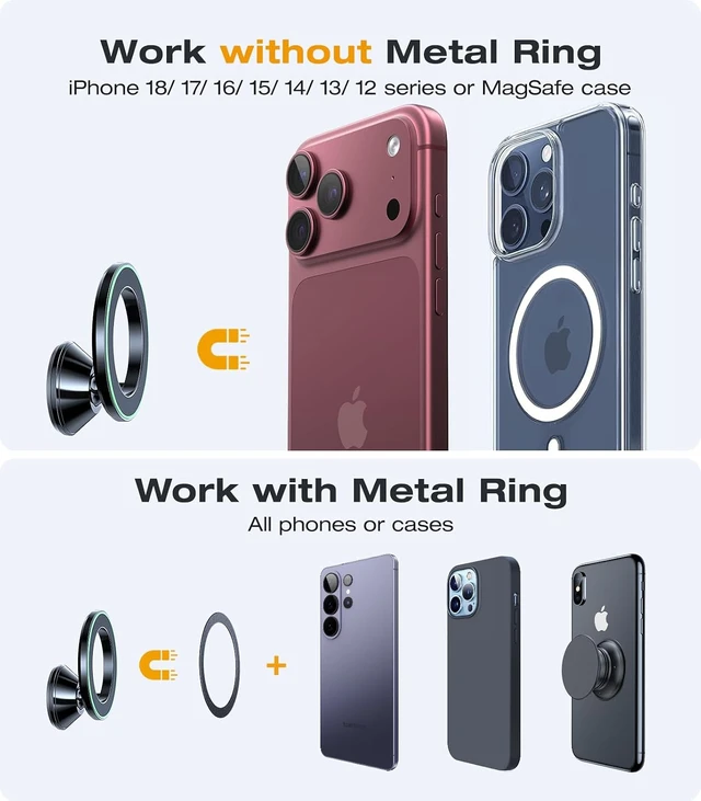 Alt view image 6 of 7 - Ultra Mini for MagSafe Car Mount Magnetic Phone Holder for Dash