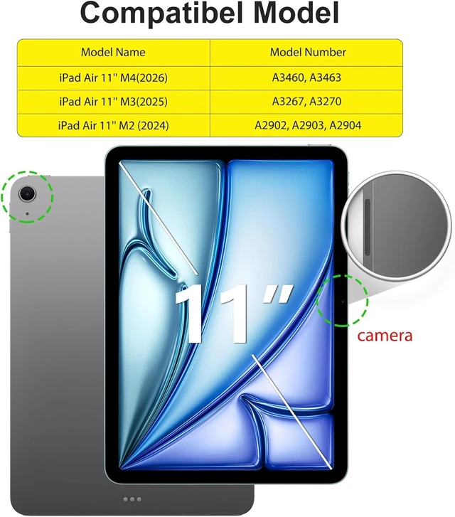 Alt view image 2 of 7 - 2 Pack Screen Protector for iPad Air 11 Inch M4/M3/M2(8th/7th/6th)