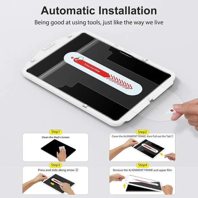 Alt view image 4 of 7 - 2 Pack Screen Protector for iPad Air 11 Inch M4/M3/M2(8th/7th/6th)