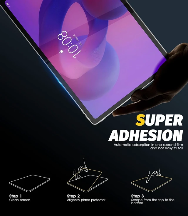 Alt view image 7 of 7 - (2 Pack Compatible for 12.1 Lenovo Idea Tab Plus Gen 2/Gen 1 / Lenovo Tab K12 (2025) Tempered Glass Screen Protector Protector De Pantalla 9H High Definition Anti-Scratch Bubble-Free