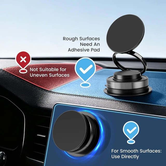 Alt view image 4 of 7 - Magnetic Car Phone Holder for MagSafe Updated Strong Suction Cup Car Phone Mount for Dashboard Windshield Middle Screen 360° Rotatable & Adjustable for All the Cellphones