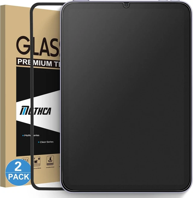 Main image of 2 Pack Matte Glass Screen Protector for iPad Mini 8.3 A17 Pro (2024) & Mini 6 (2021) with Alignment Frame Anti-Glare & Anti-Fingerprint Tempered Glass Film for iPad Mini 7/6 Smooth as Silk