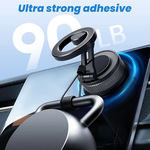 Alt view image 5 of 7 - Car Phone Holder for Magsafe 360 Degree Rotation Adjustable Car Phone Mount Dashboard Windshield Vacuum Magnetic Holder for All Cellphone