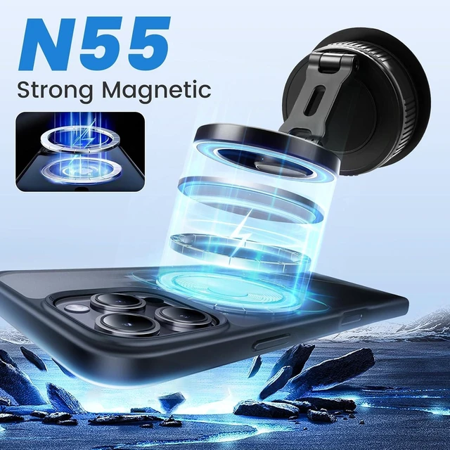Alt view image 3 of 7 - Car Phone Holder for Magsafe 360 Degree Rotation Adjustable Car Phone Mount Dashboard Windshield Vacuum Magnetic Holder for All Cellphone
