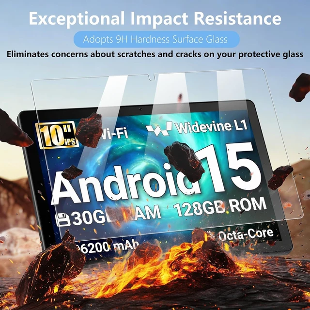Alt view image 5 of 5 - 3 Pack Screen Protector Compatible with Evermyth Tablet G13 10 Inch Android 15 Tempered Glass 9H Hardness HD Clear Anti-Scratch