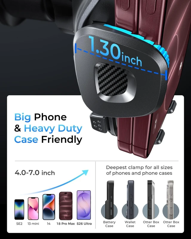 Alt view image 6 of 7 - 2026 Upgraded Air Vent Phone Mount for Car with New Metal Hook Clip Handy