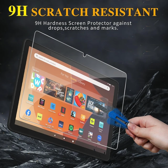 Alt view image 4 of 7 - 2-Pack Screen Protector for Fire HD 10 (2023/2021 13th/11th Generation) Kids/Plus/Kids Pro 10.1 inch Tablet 9H Hardness Tempered Glass Guard Anti-Scratch Bubble-Free Ultra HD Clear