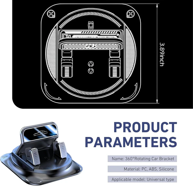 Alt view image 2 of 7 - Car Dashboard Phone Holder Fits Most Phones
