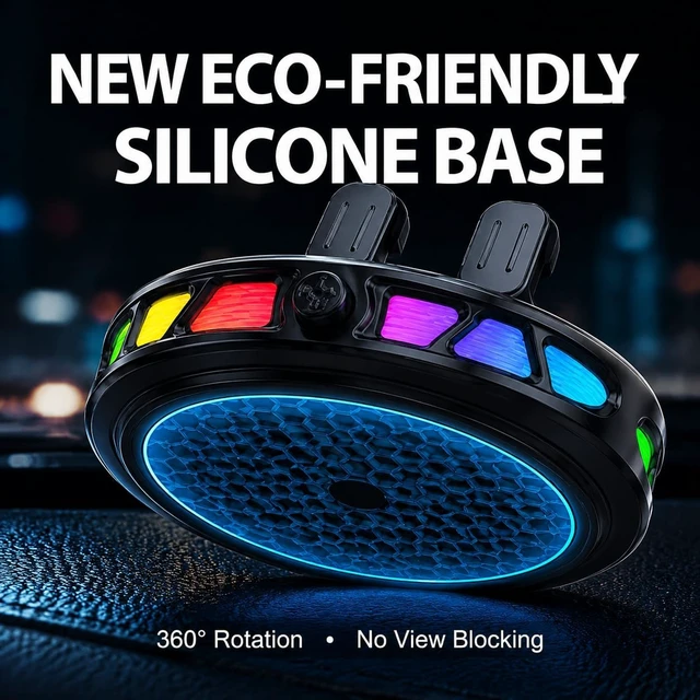Alt view image 7 of 7 - 15W MagSafe Car Mount Charger with 7-Color RGB Light Car Phone Holder for Your Car Horizontal Mode Wireless Charging 360° Rotating Strong Suction Mount for iPhone 17 Pro Max 16 15 14 13 12