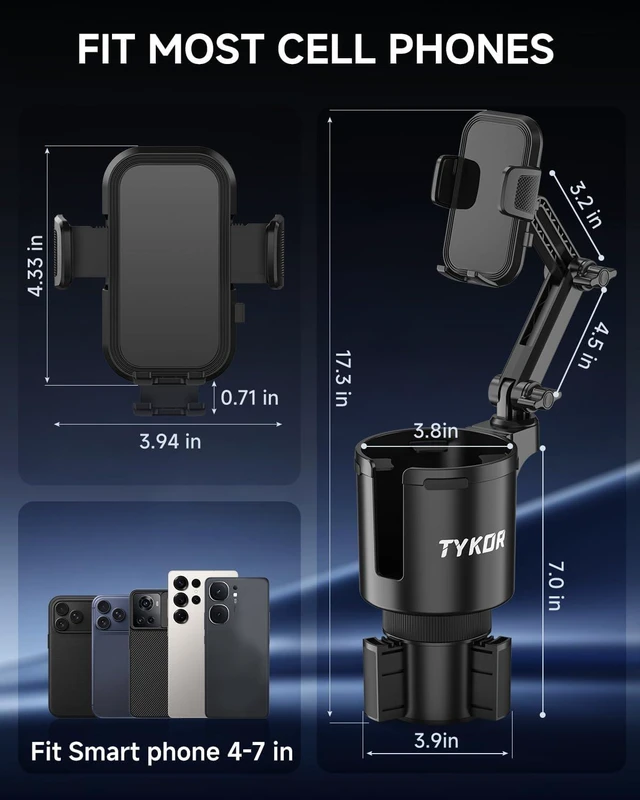 Alt view image 5 of 7 - Cup Holder Phone Holder for Your Car 2 in 1 Cup Holder Phone Mount