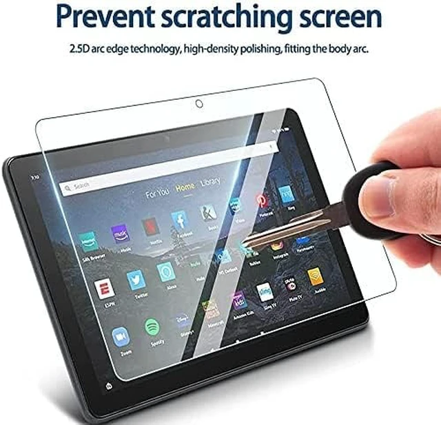 Alt view image 3 of 6 - Tempered Glass Screen Protector for All-new Fire HD 10/10 Plus